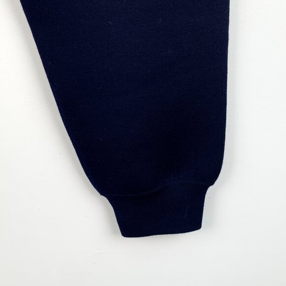 IM0258 Louis Vuitton Dark Blue Pocket Logo Jacquard Wool Lace-Tie Casual Sports - Picture 4 of 7